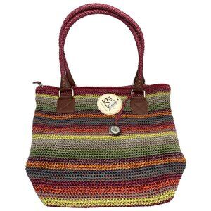 The Sak Gypsy Cambria Crochet Shoulder Bag With Brown Accents & Zipper Closure